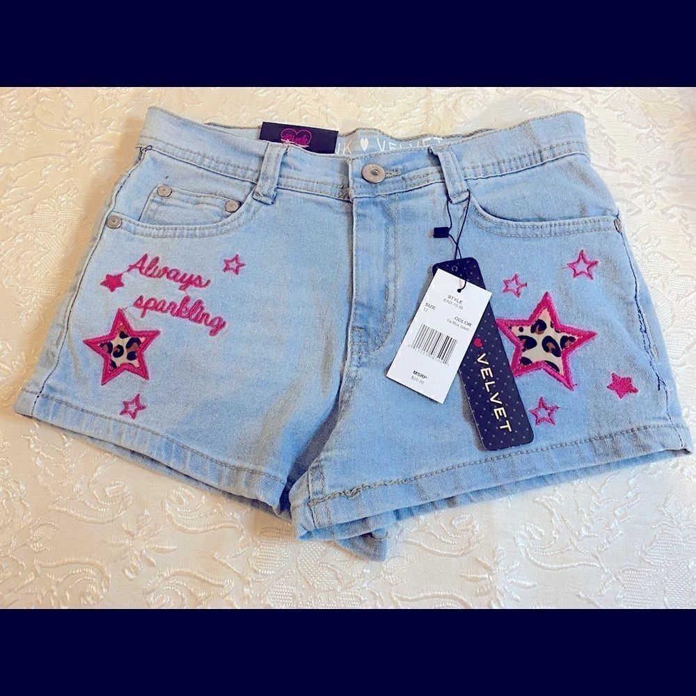 🛍Pink 💝 Velvet Girl Size :12 Fashion Cute Short